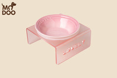 Macaron-colored cat bowl with an acrylic stand