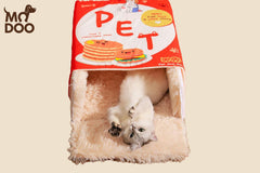 Rectangular Fully Enclosed Cat Bed – Biscuit Box Design Pet House for Cats and Dogs, Secure & Cozy All-Season Pet Bed