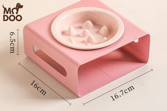"Paws & Pause" Creative Cream Pet Slow-Feeding Bowl – Ergonomic Mealtime Wellness for Cats & Dogs