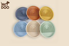 Silicone slow-feeder bowl with anti-slip suction cups at the bottom - Anti-Choking & Slow Eating Design